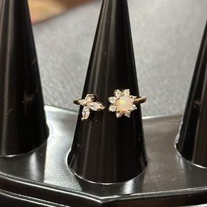 Fashion New Australia Sunflower Butterfly Diamond Cute Ladies Ring